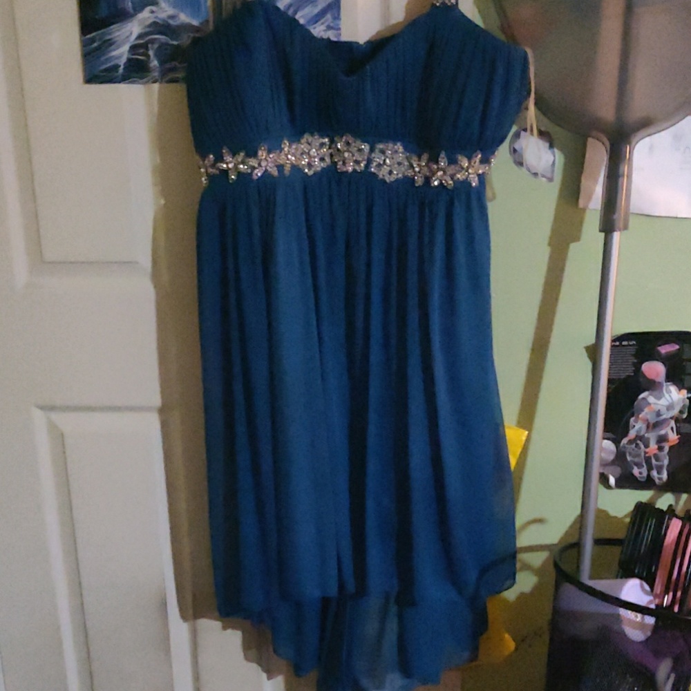 Homecoming/ Prom dress with beaded belt and straps
